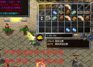 如何快速提升传奇私服角色等级?求高效攻略 如何快速提升传奇私服角色等级?求高效攻略
